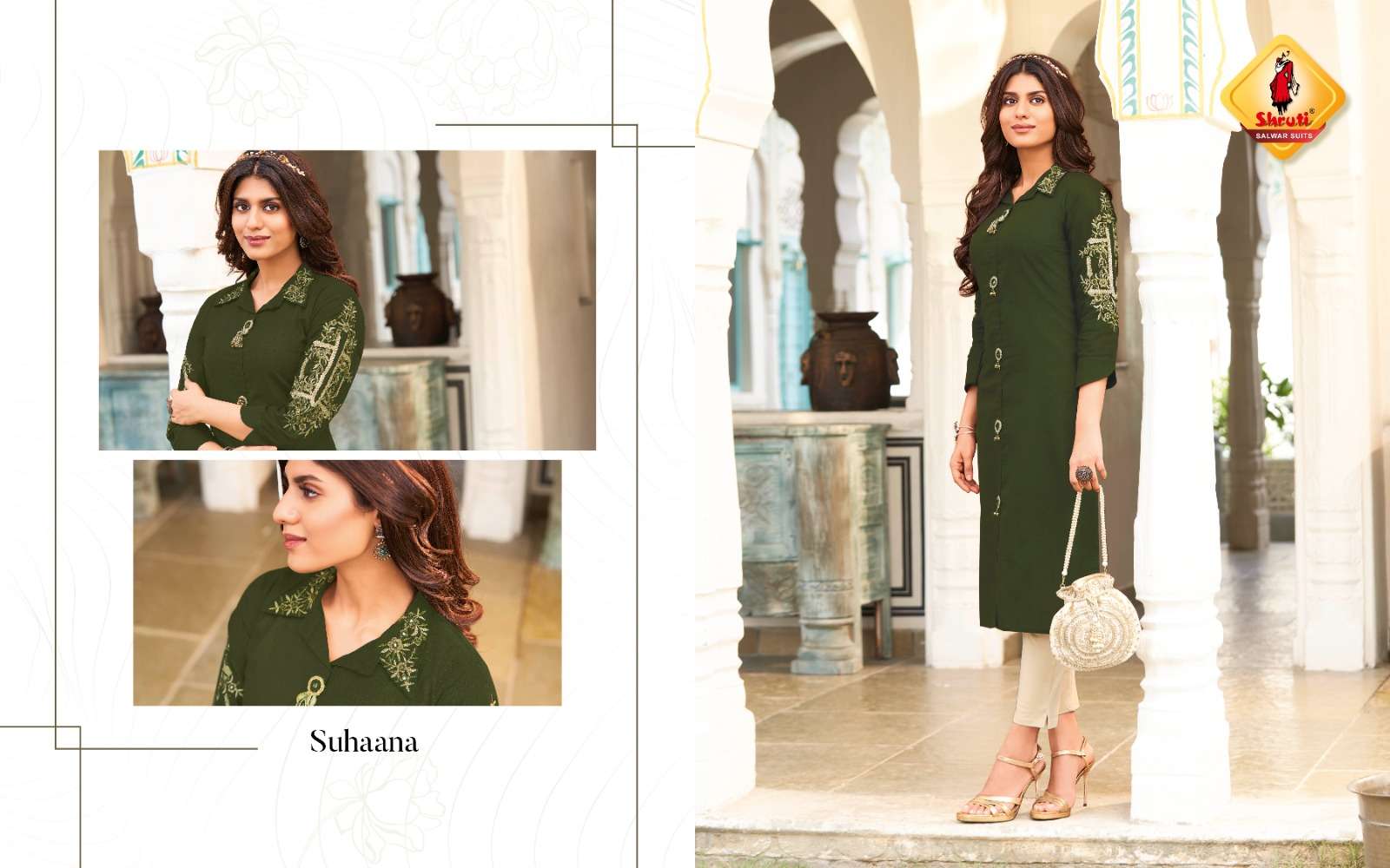 KKASHISH VOL 30  PURE COTTON LINEN WITH DIFFERENT TYPES OF STYLISH EMBROIDERY WORK KURTI BY SHRUTI SUITS BRAND SUHANAA